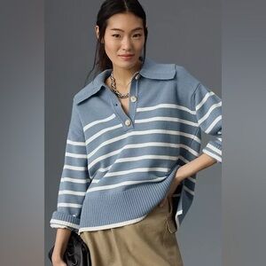 Maeve Henley Pullover Striped Sweater